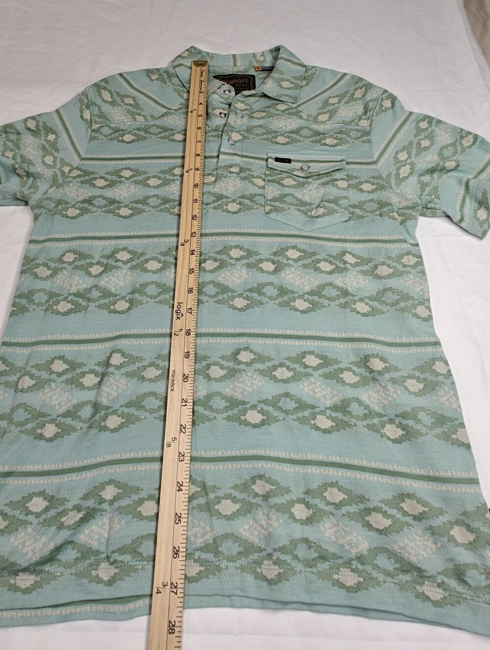 Howler Brothers Mint Green Patterned Polo - Picture 6 of 9